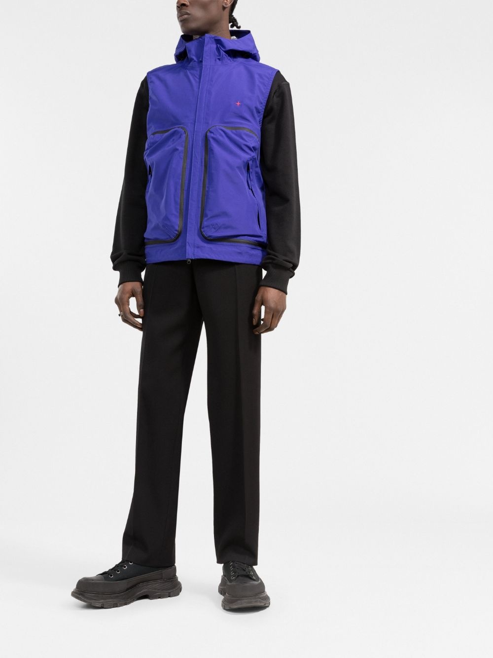 logo-embroidered hooded gilet - 2