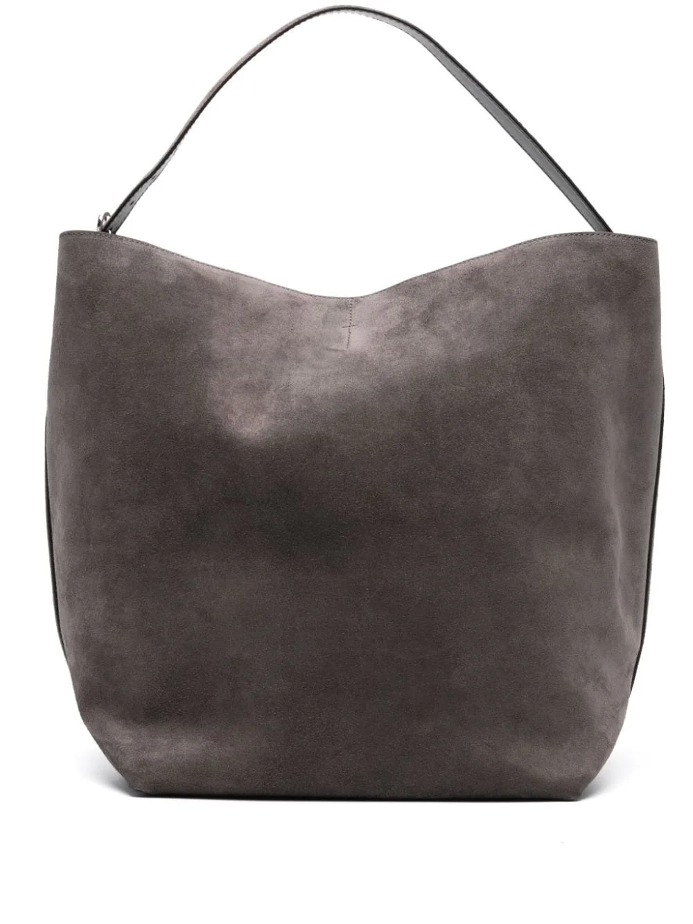 open-top suede tote bag - 1