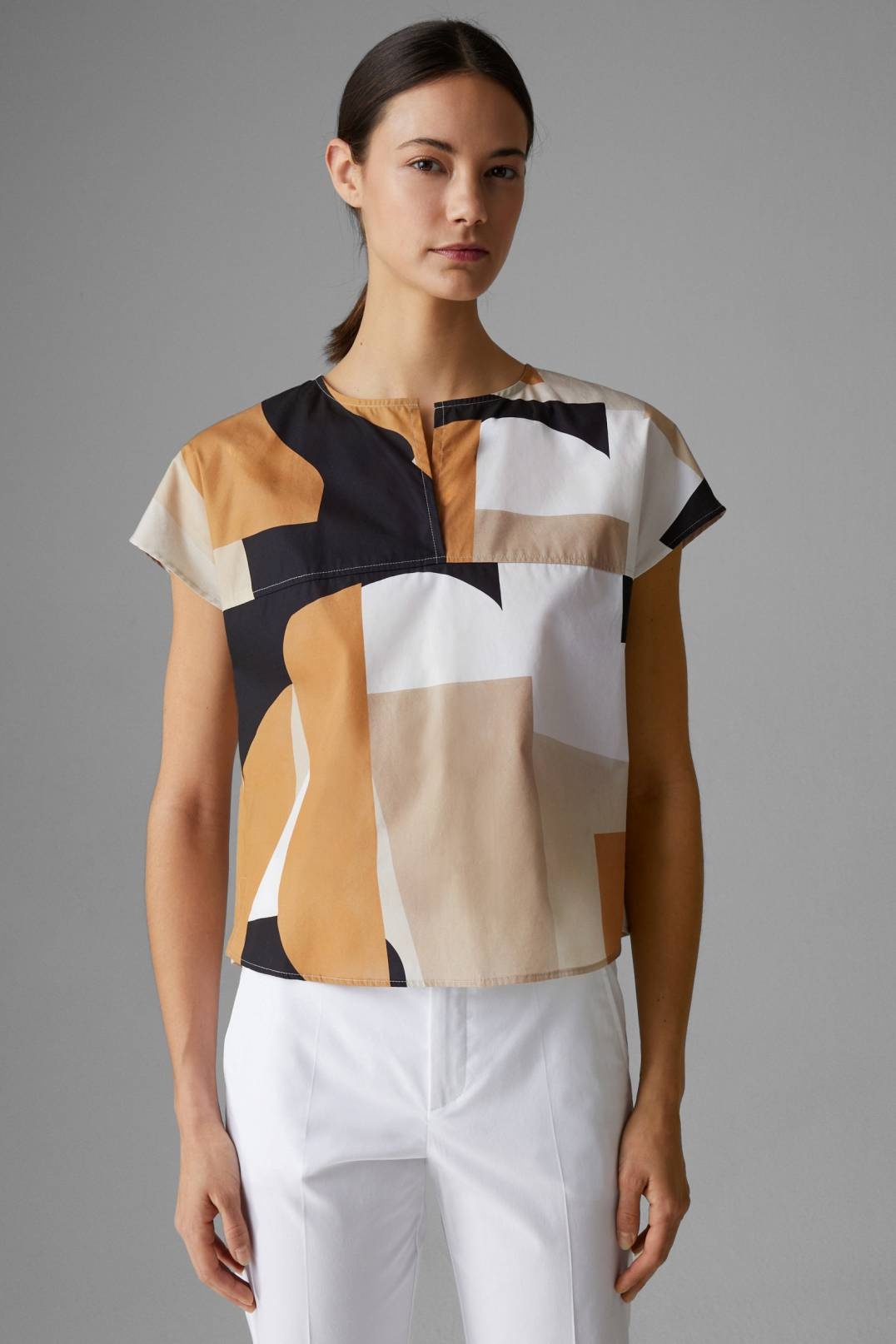 PIA SLIP-OVER BLOUSE IN CARAMEL/BEIGE - 2