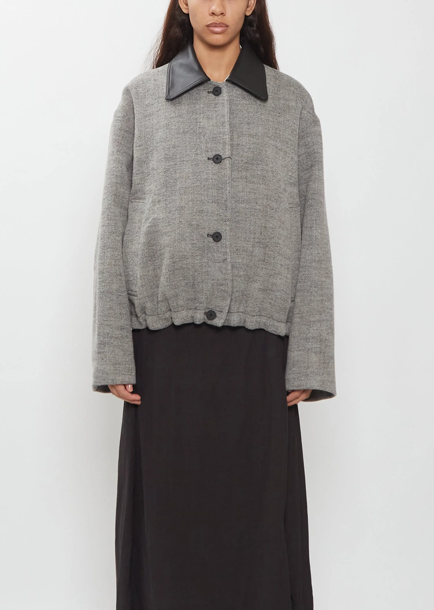 Leather Collar Jacket - 1