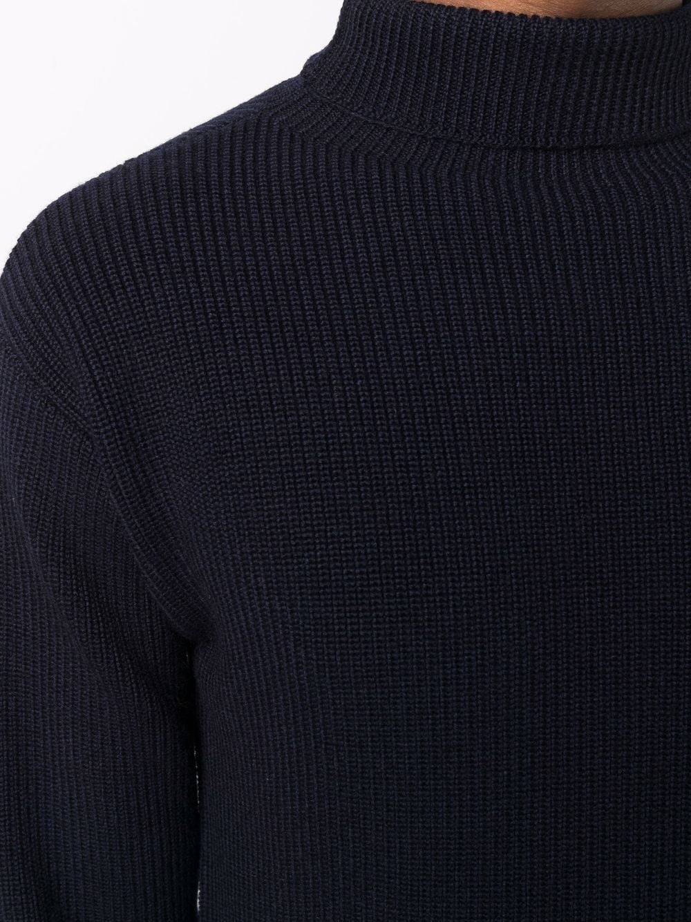 ribbed-knit roll neck jumper - 5