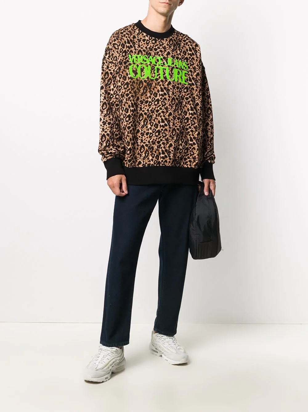 logo-print leopard sweatshirt - 2