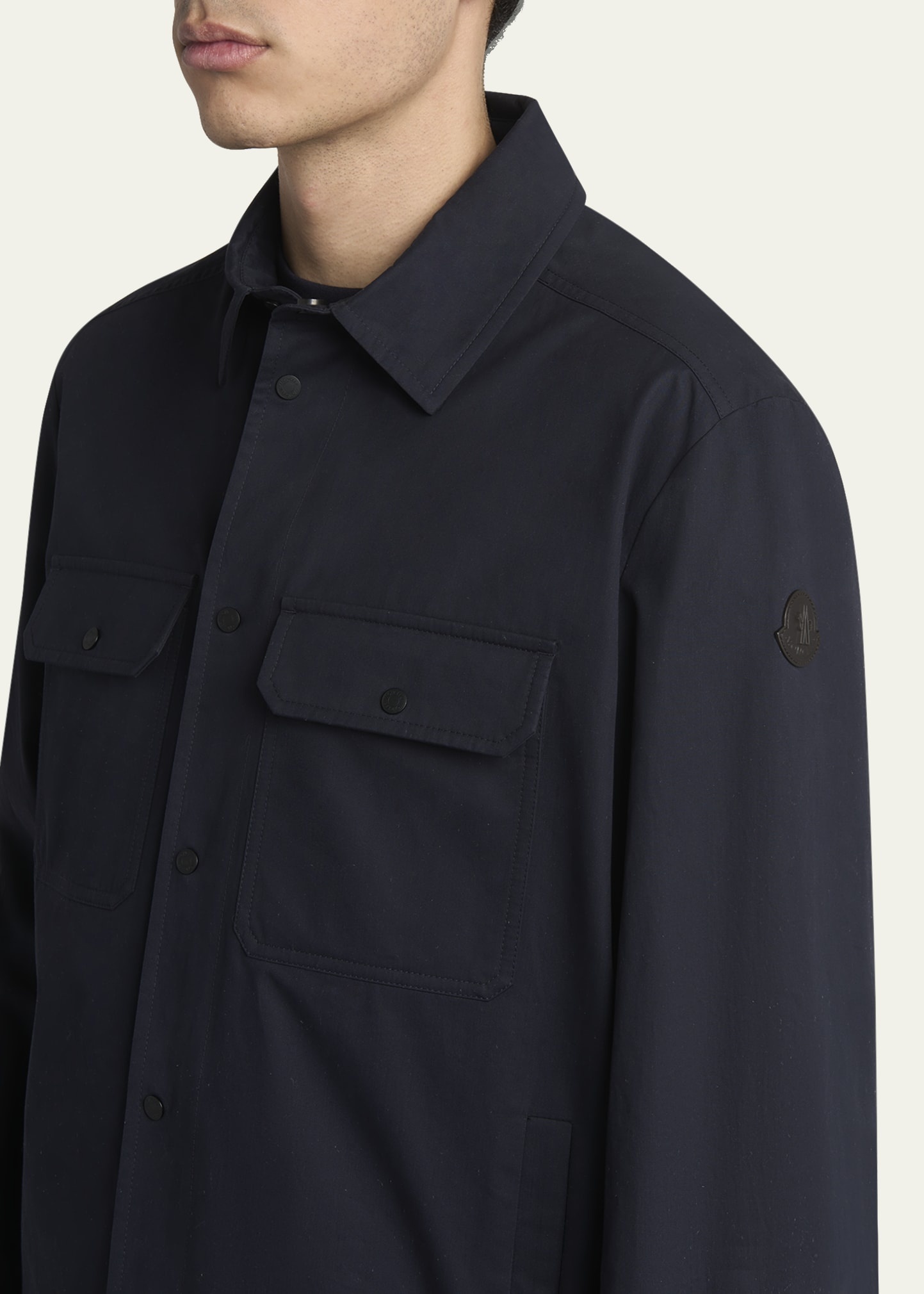 Men's Gabardine Snap-Front Overshirt - 5