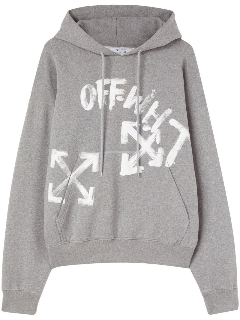 logo-print drawstring hoodie - 1