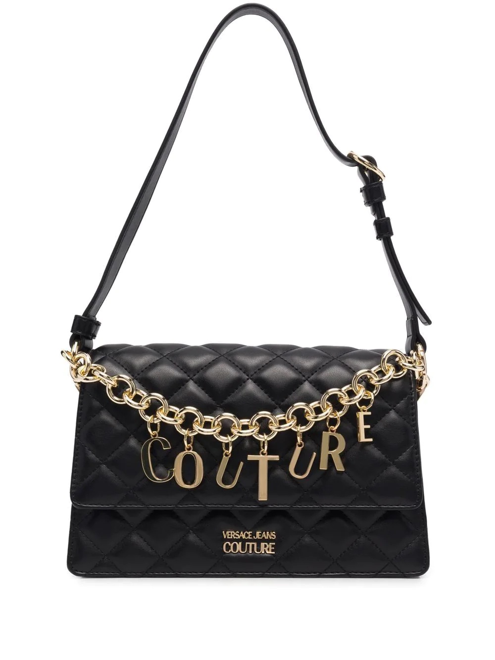 logo-chain quilted crossbody bag - 1