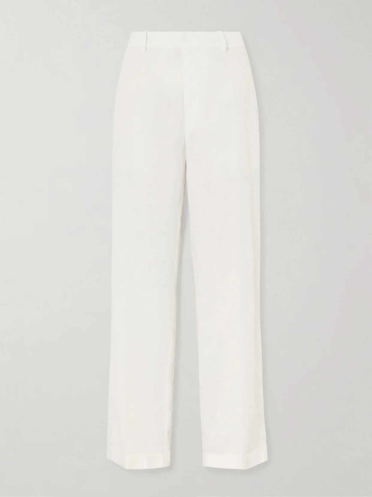 Pleated Linen Straight-leg Pants - 1