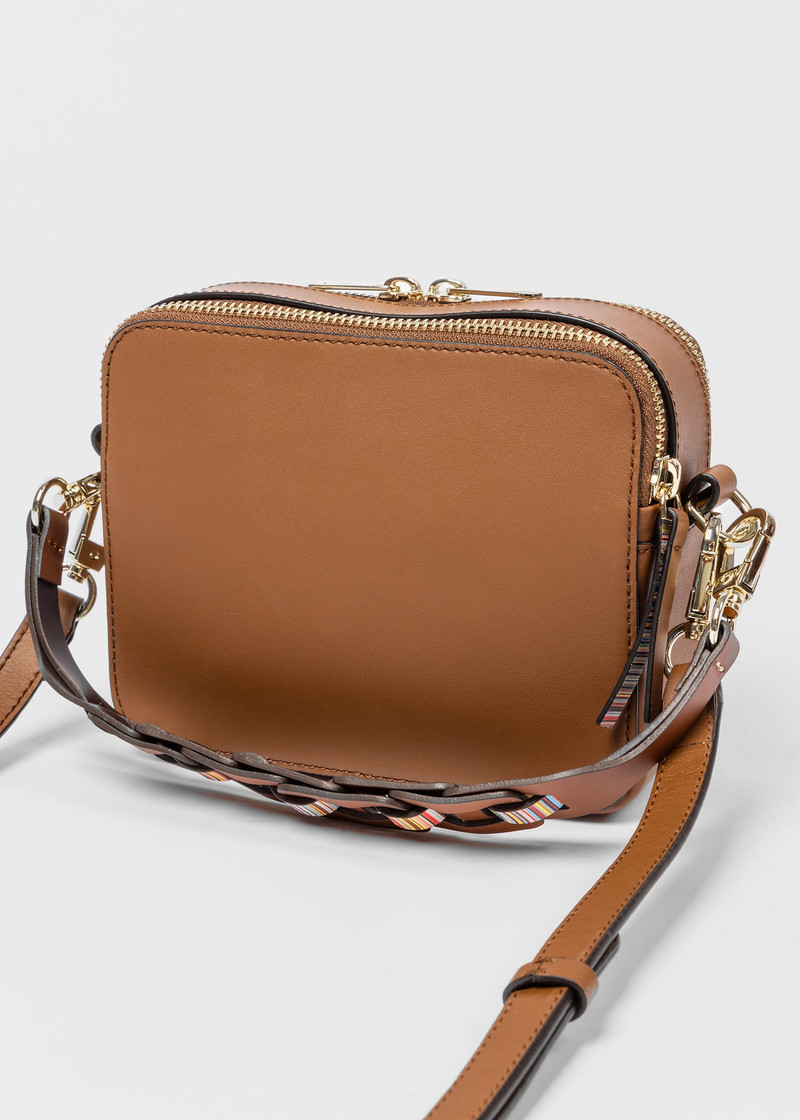 Tan Leather 'Signature Stripe' Camera Bag 6
