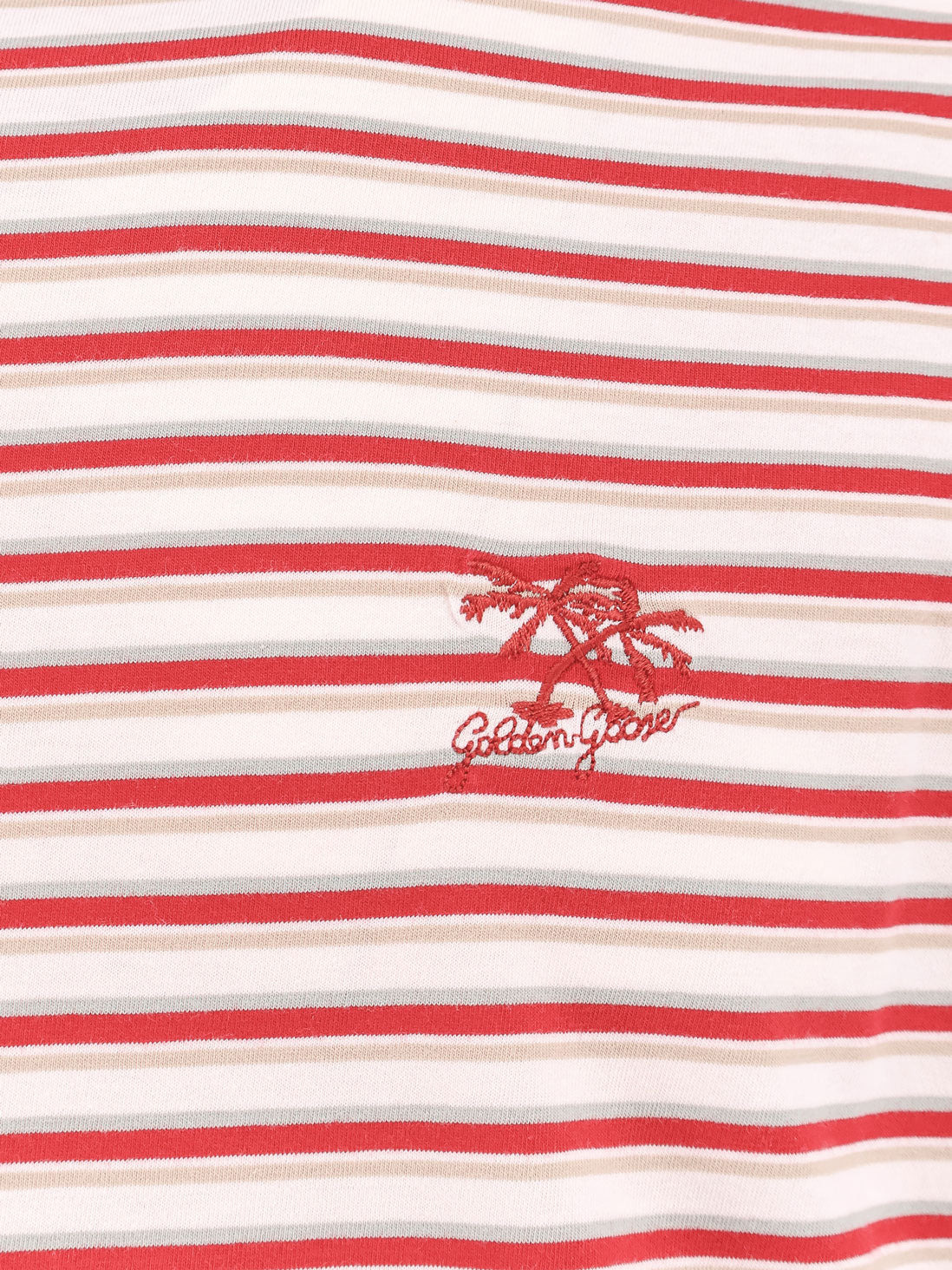 Golden Goose Deluxe Brand Men Striped Cotton T-Shirt With Logo - 5