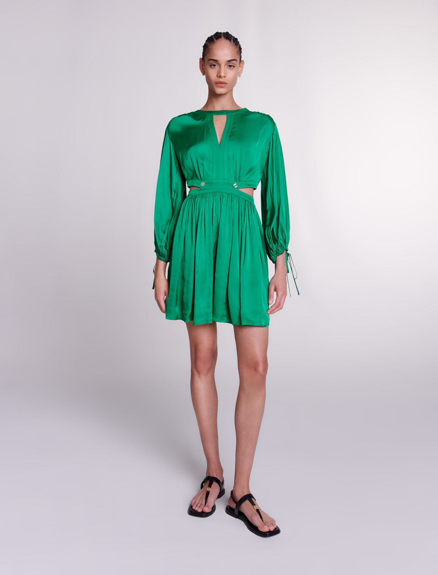 Short satin-look dress - 2