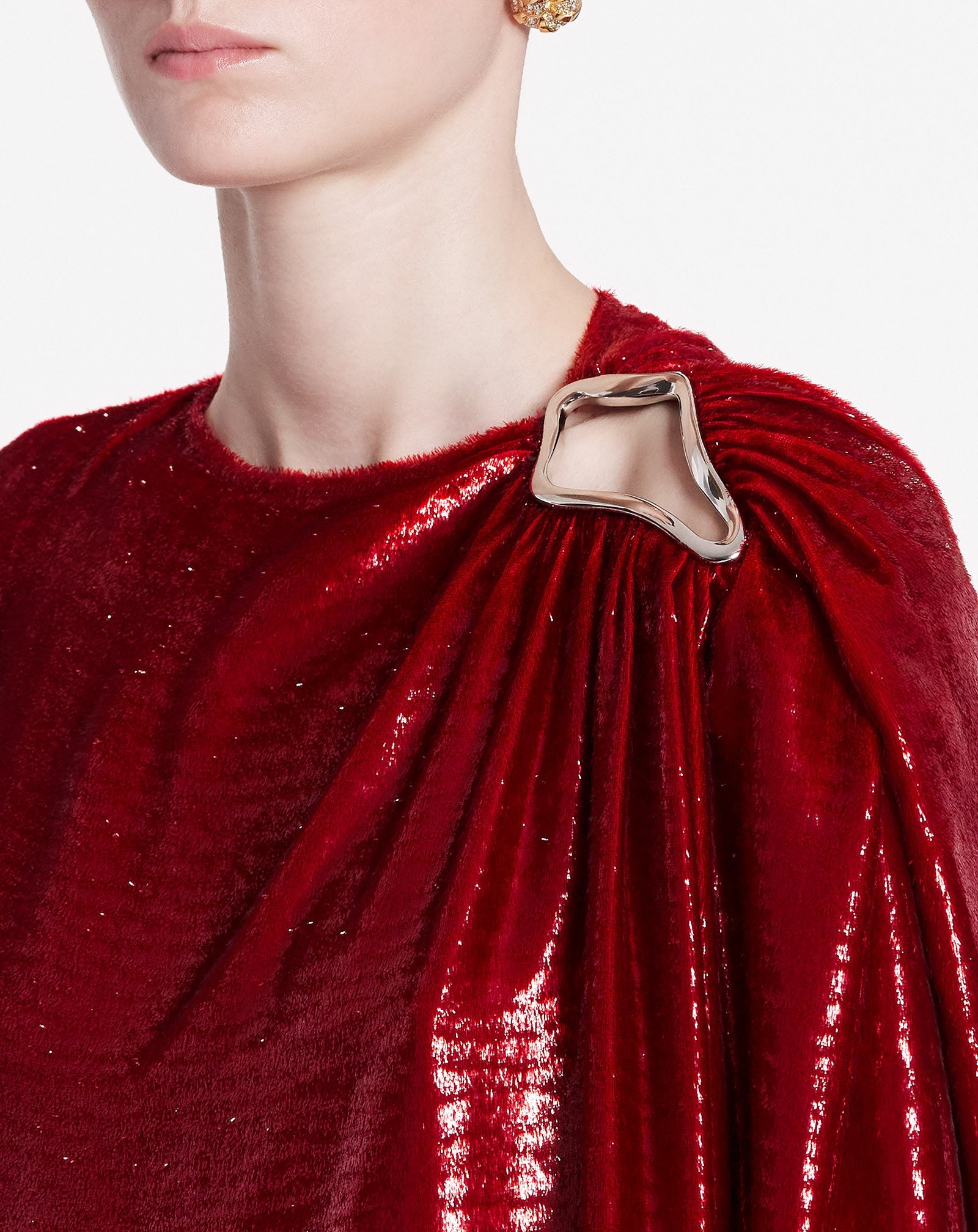 LONG-SLEEVE DRAPED DRESS - 5