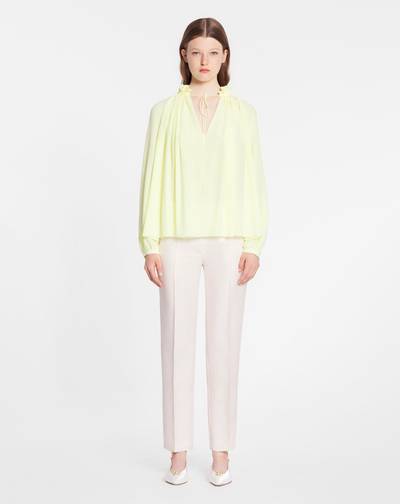 Lanvin LONG SLEEVES BLOUSE WITH OPEN NECK AND RUFFLES IN LIGHT SILK outlook