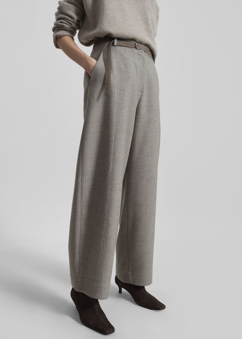 Sanve Tapered Leg Pants - Beige Melange 5