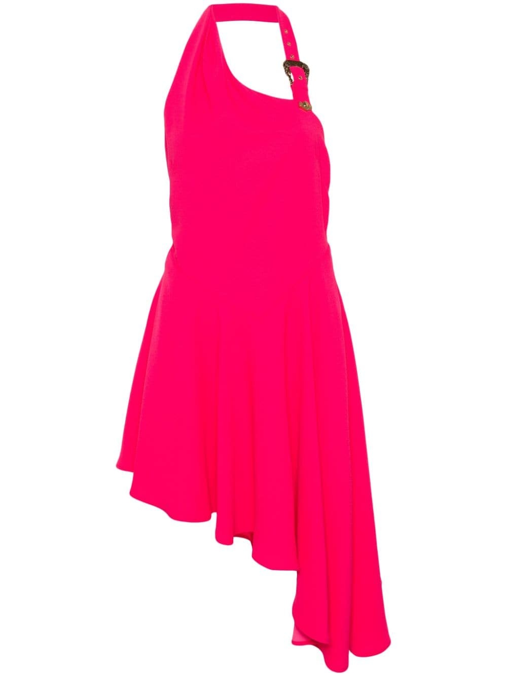 logo-engraved-buckle crepe dress - 1