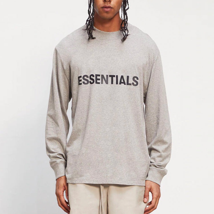 Fear of God Essentials FW20 Long Sleeve Logo Tee 'Heather Oatmeal' 0125250500230260 - 3
