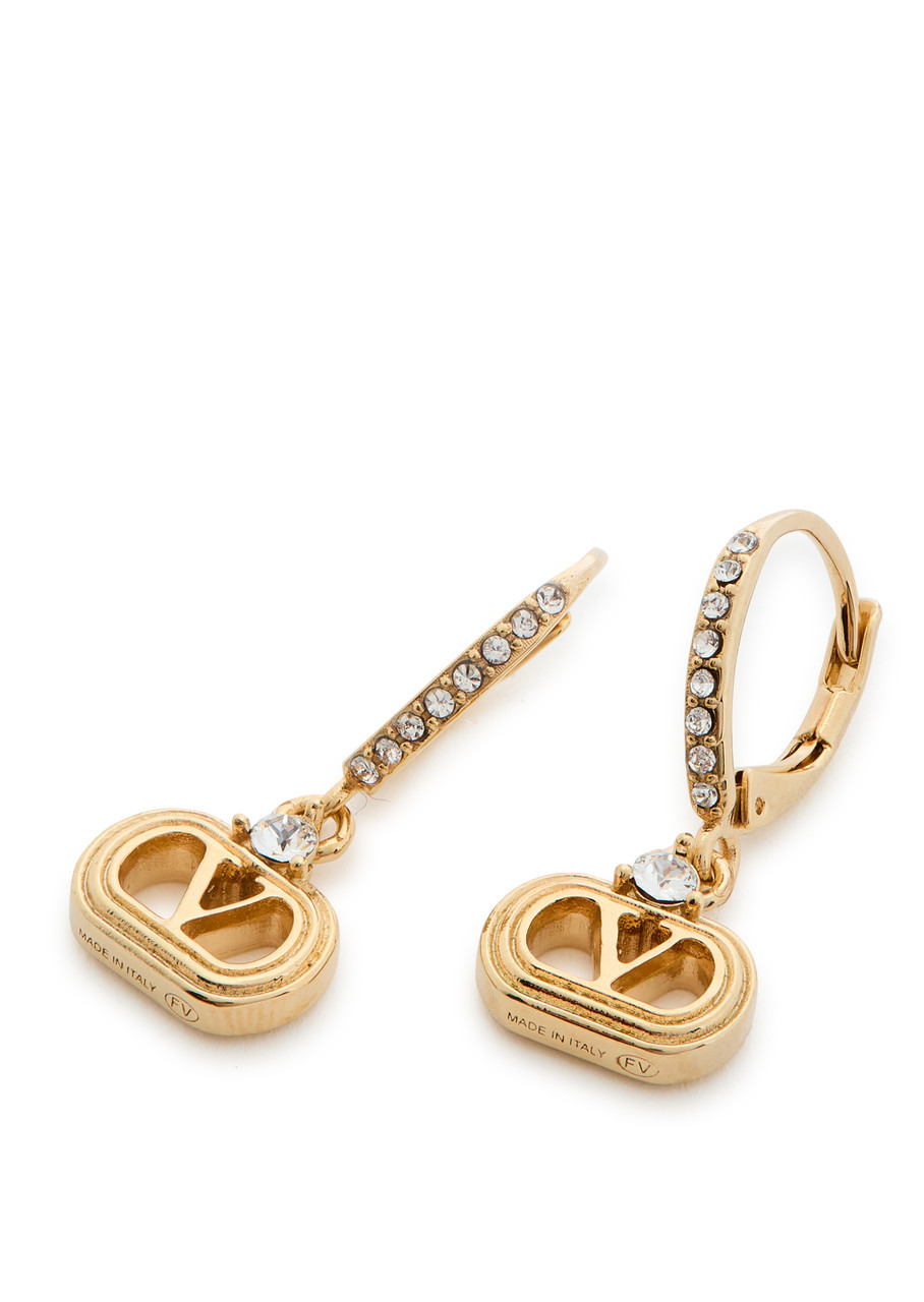Valentino Garavani Ovalette Vlogo Hoop Earrings - 2