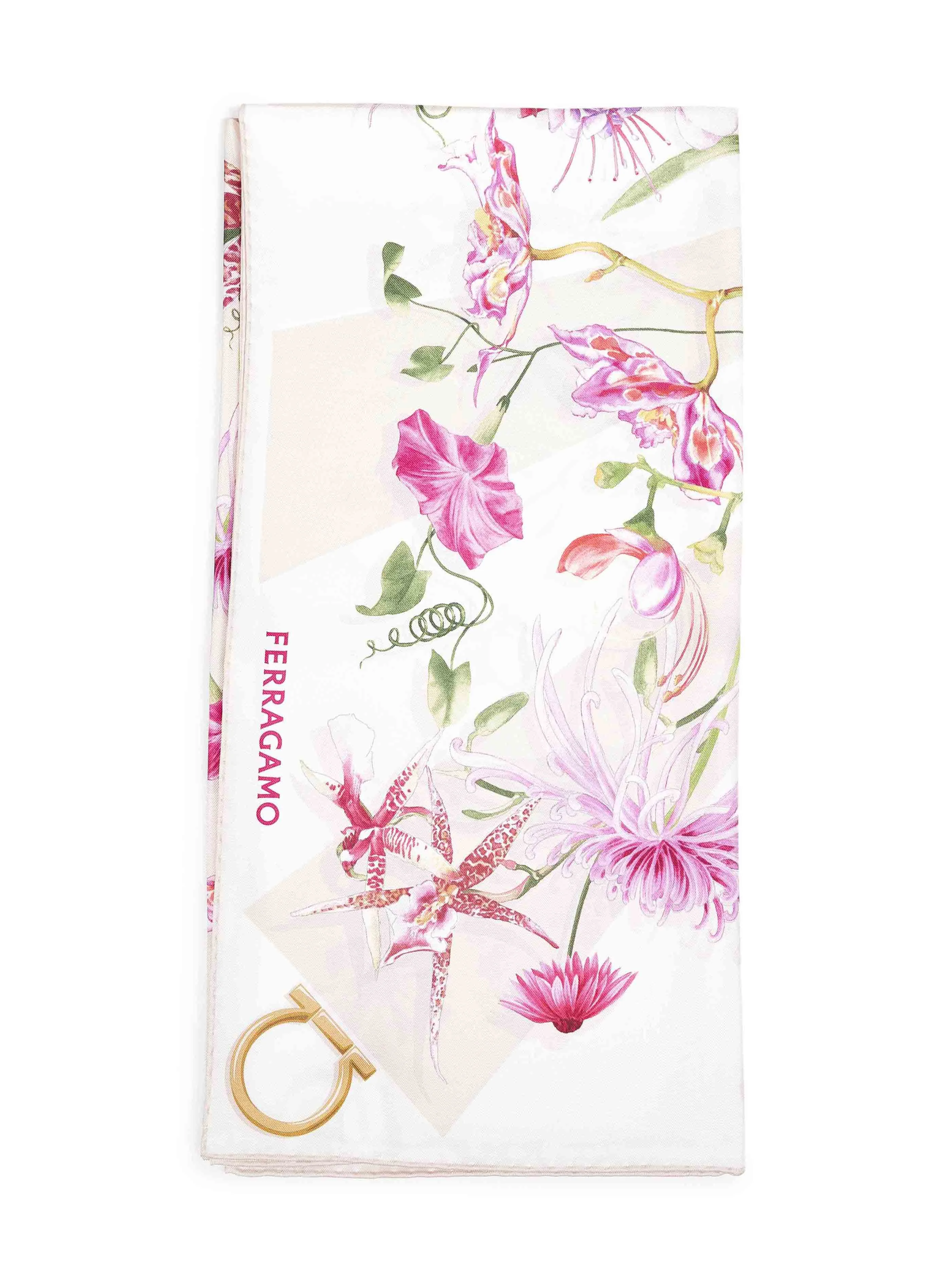 Ferragamo Women Gaia Print Silk Scarf - 1