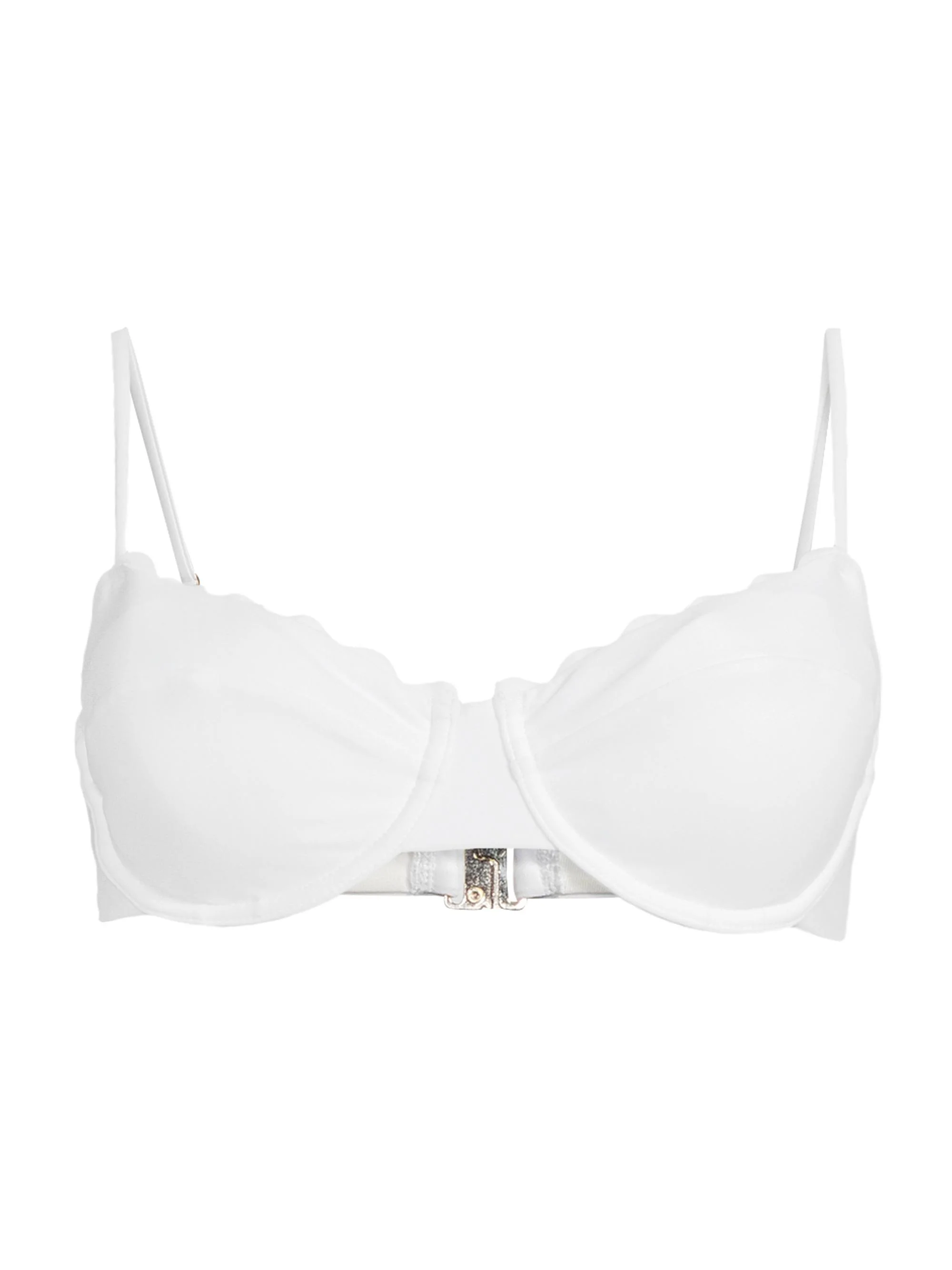 Women's Leyla Scalloped Underwire Bikini Top - White - 1