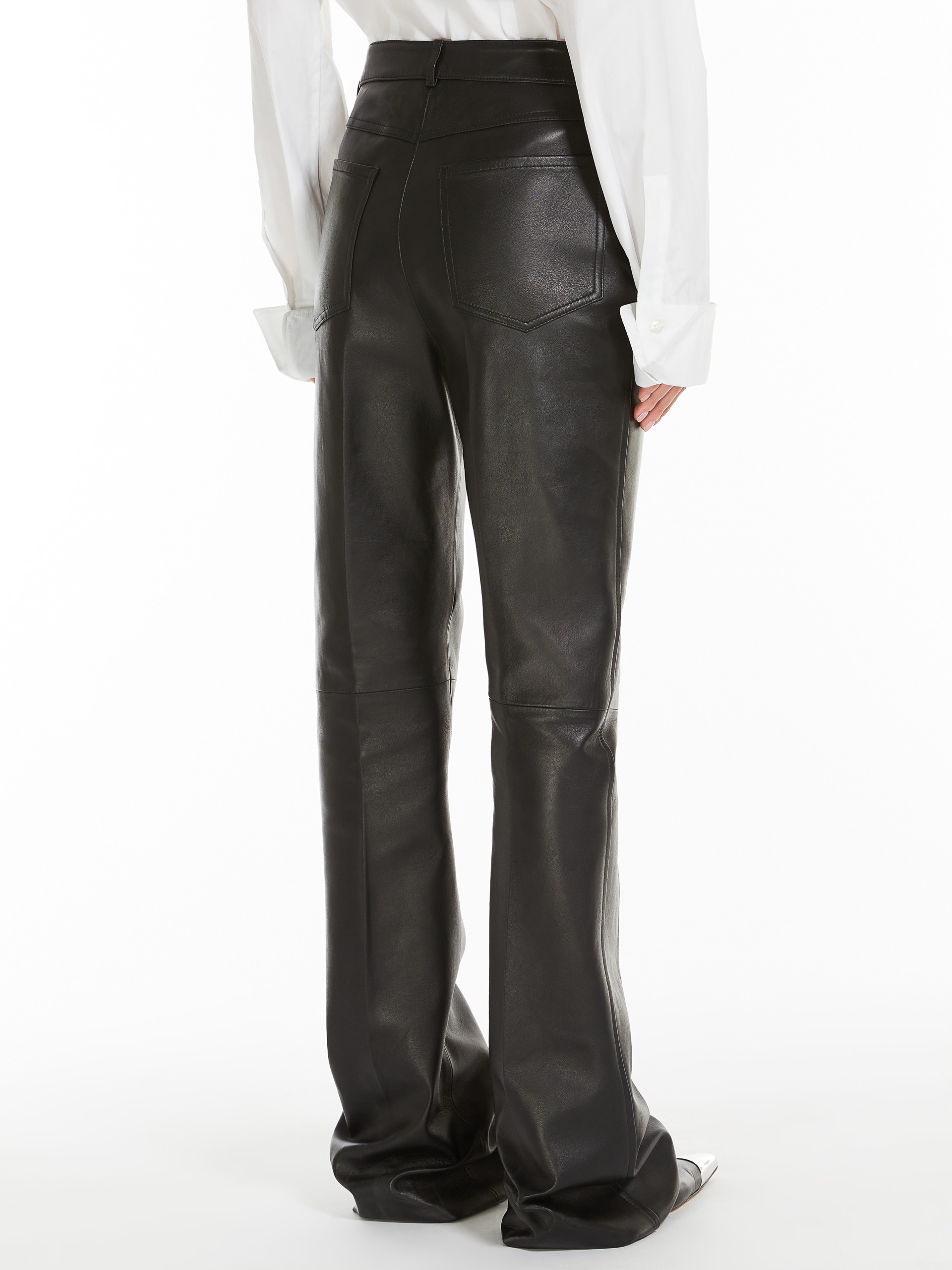 CANOA Flared 5-pocket Nappa leather trousers - 4