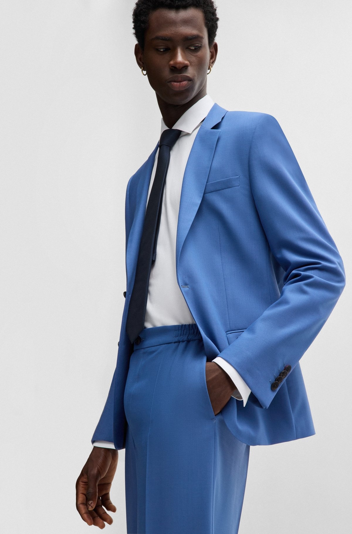 SLIM-FIT TROUSERS IN PERFORMANCE-STRETCH CLOTH - 5