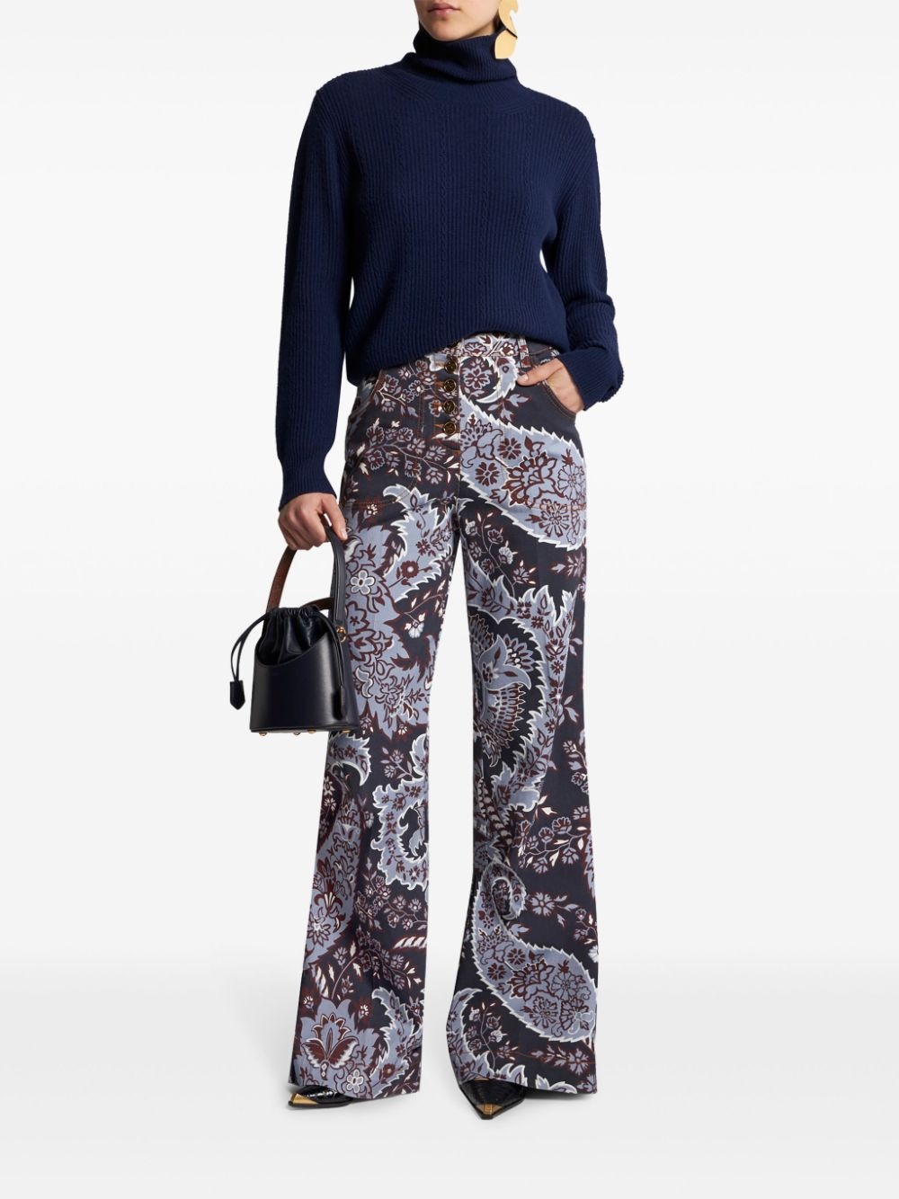 paisley-print flared jeans - 2