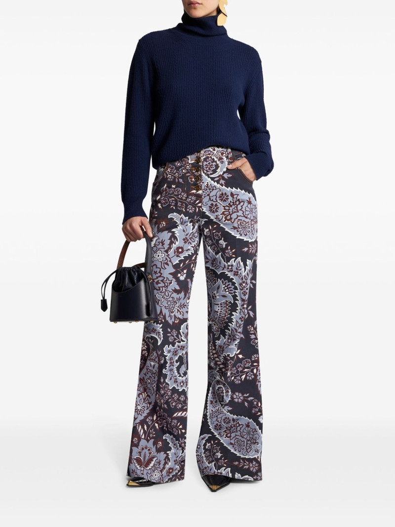 Etro paisley-print flared jeans outlook