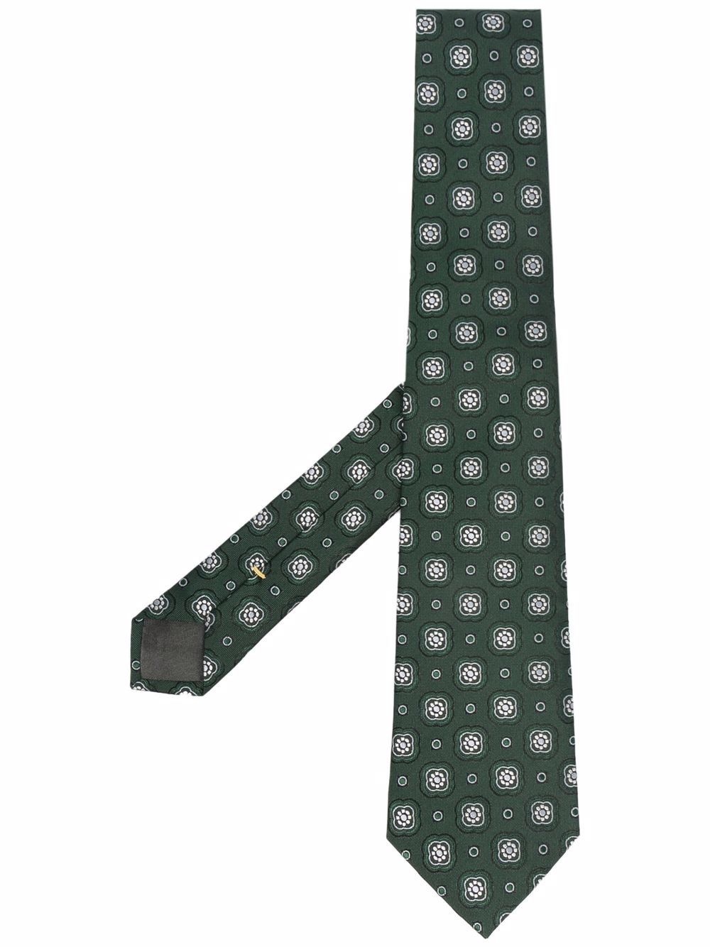 floral-print silk tie - 1