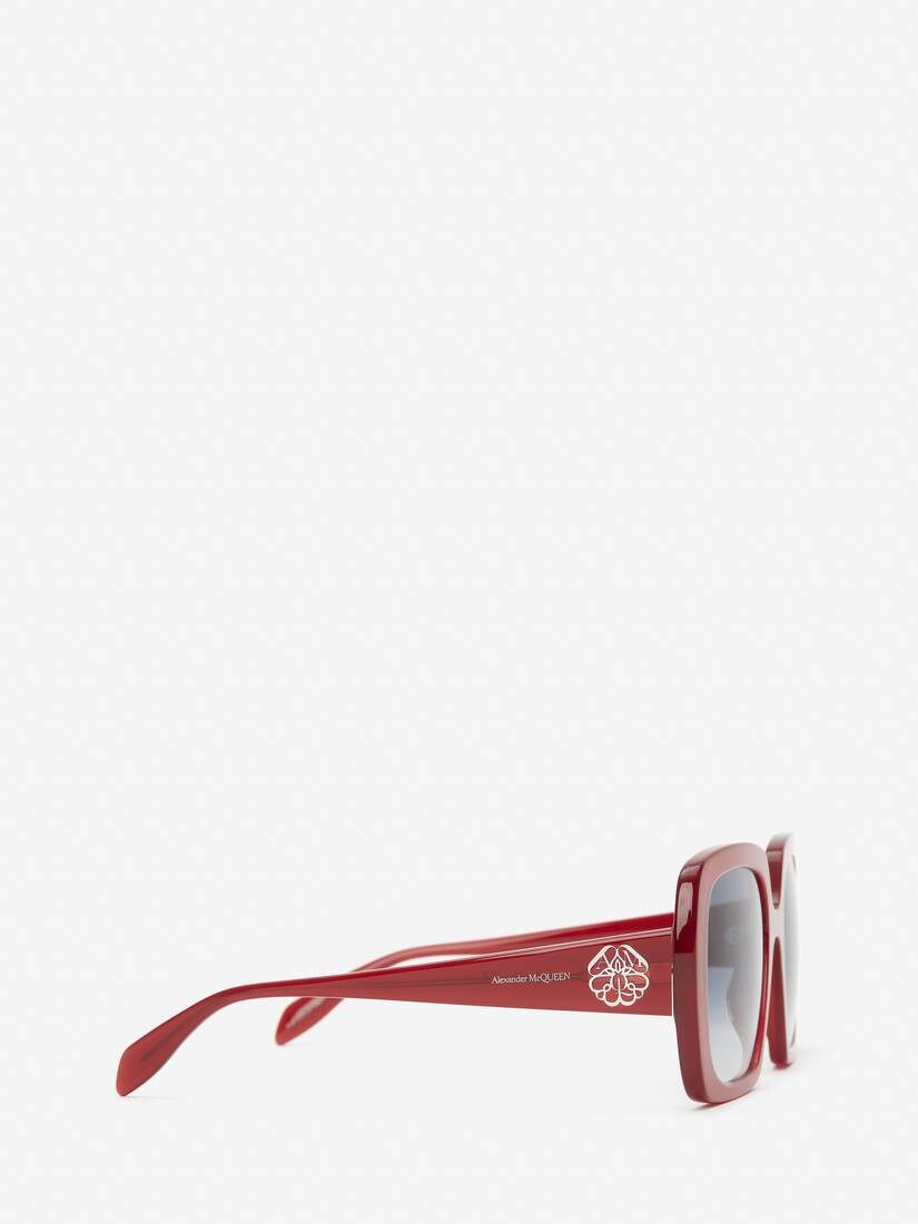 Women's Seal Logo Square Sunglasses in Red - 2