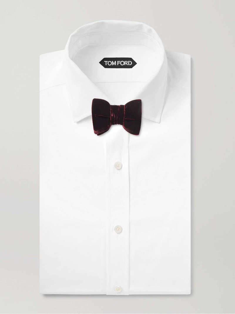 TOM FORD Pre-Tied Cotton-Velvet Bow Tie outlook