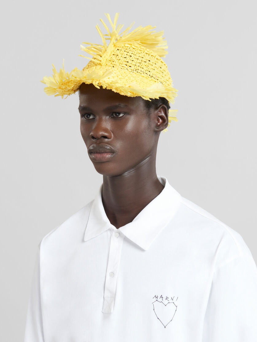 YELLOW RAFFIA-EFFECT BASEBALL CAP - 2