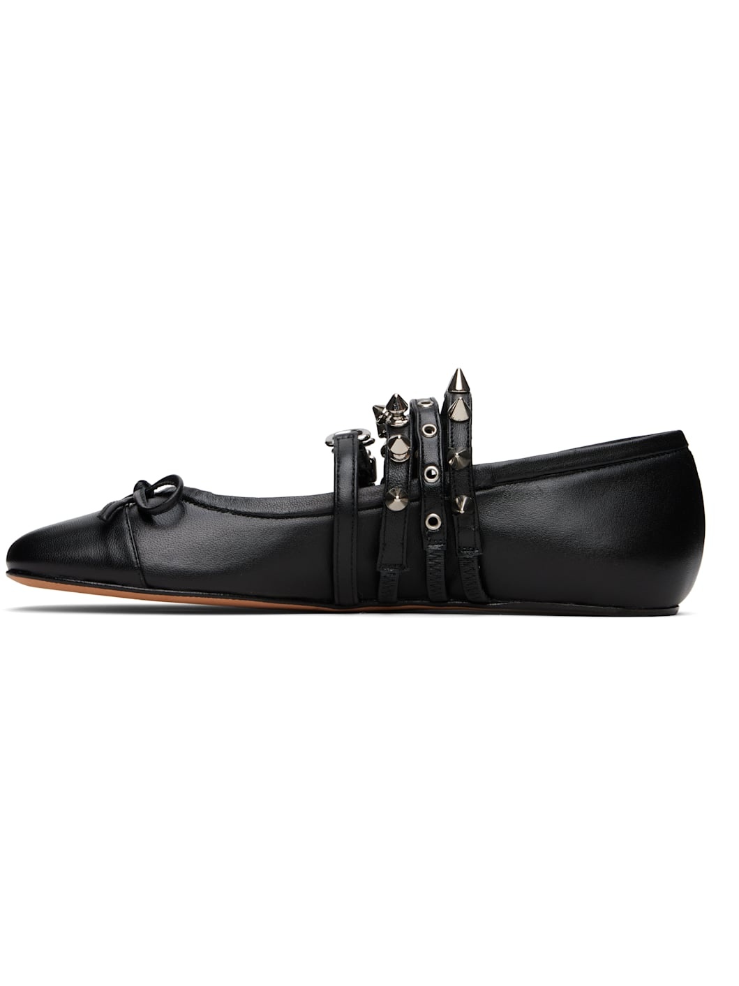 Black Spike Ballerina Flats - 3