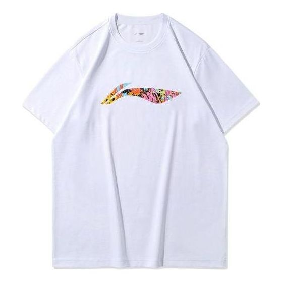 Li-Ning Big Graphic Loose Fit T-shirt 'White Multi' AHSR693-2 - 1