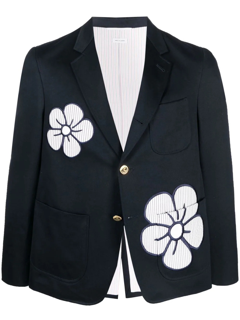 floral-embroidered bomber jacket - 1