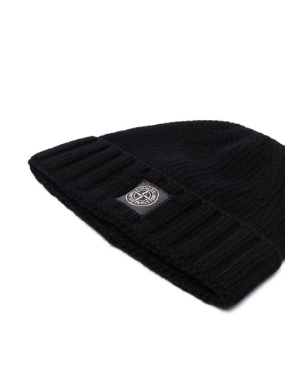 Stone Island ribbed wool beanie hat outlook