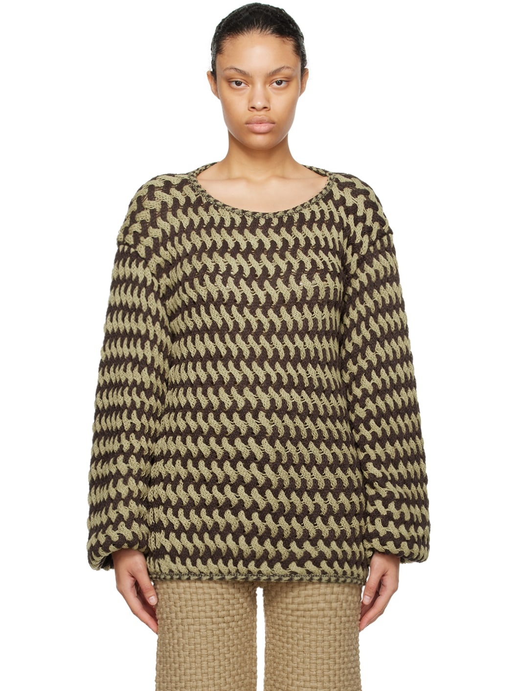 Brown & Beige Peanut Sweater - 1