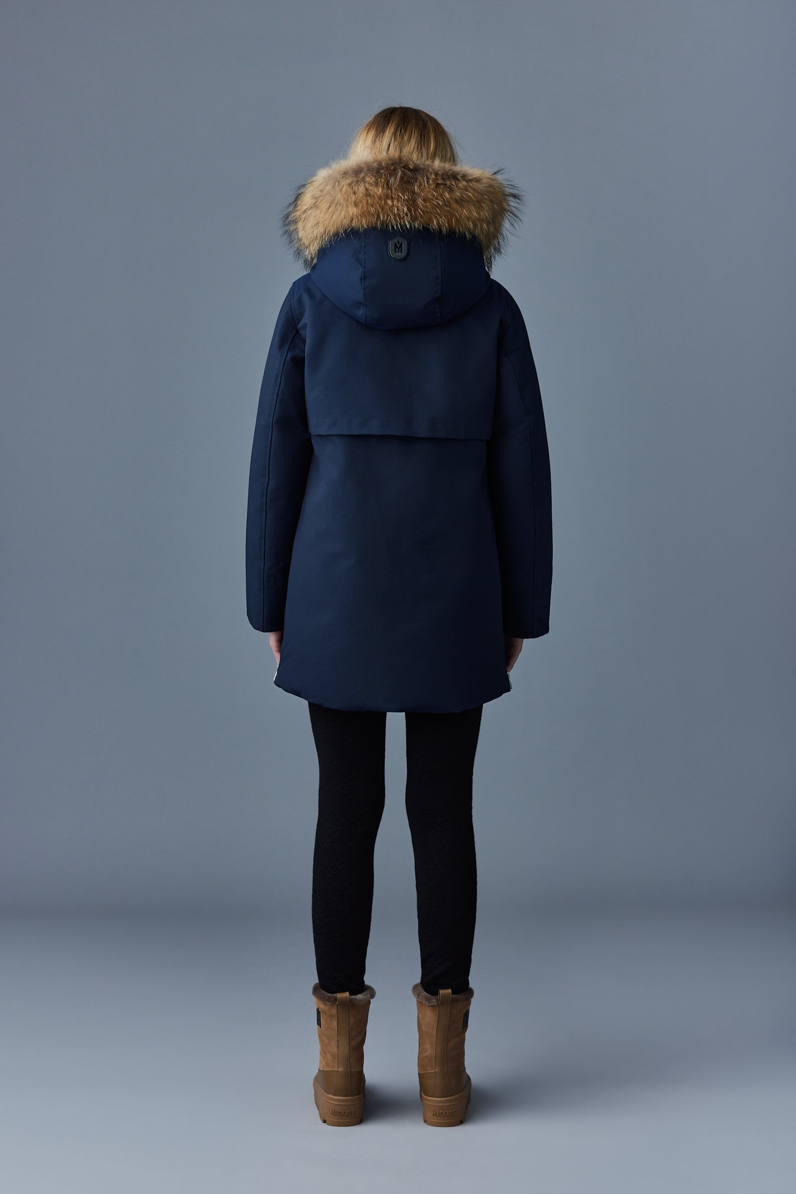 KINSLEE 2-in-1 oversized down parka with bib and natural fur - 4