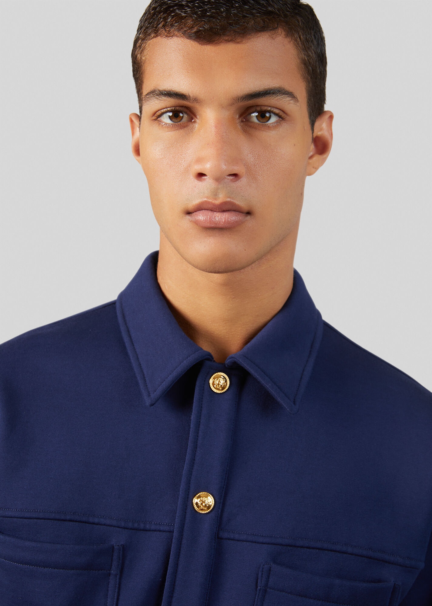 Medusa Embroidered Cotton Jacket - 5