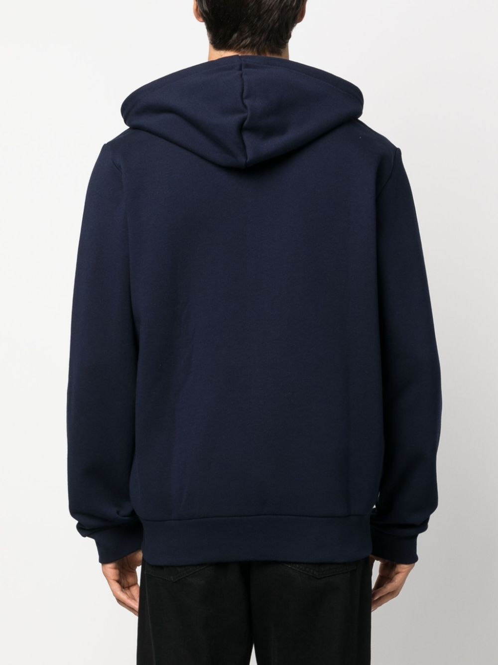 logo-embroidered zip-up hoodie - 4