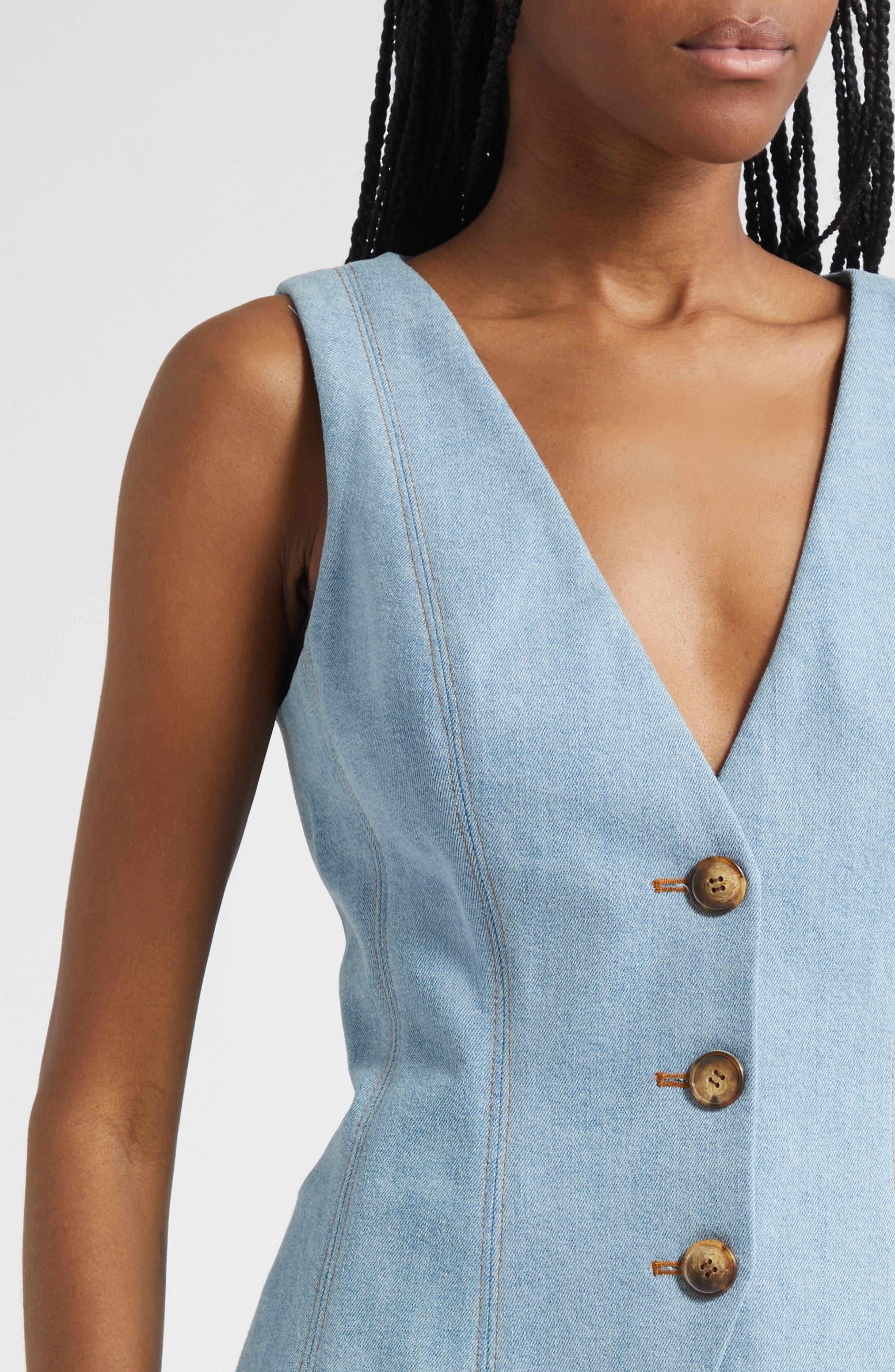 Veronica Beard Avalina Denim Vest in Blue Mirage at Nordstrom - 5