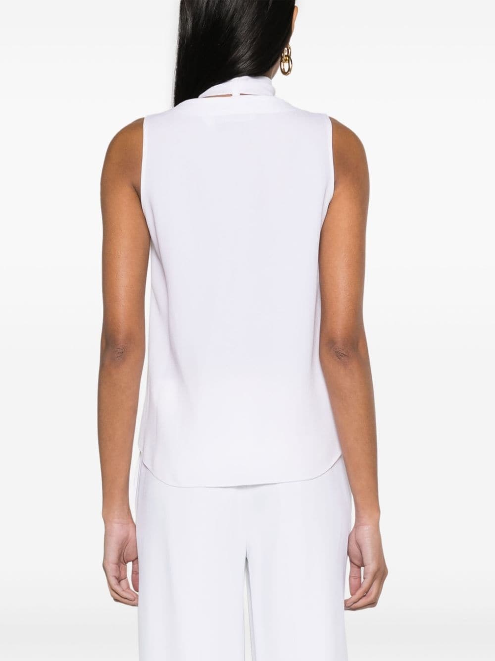 sleeveless crepe top - 4