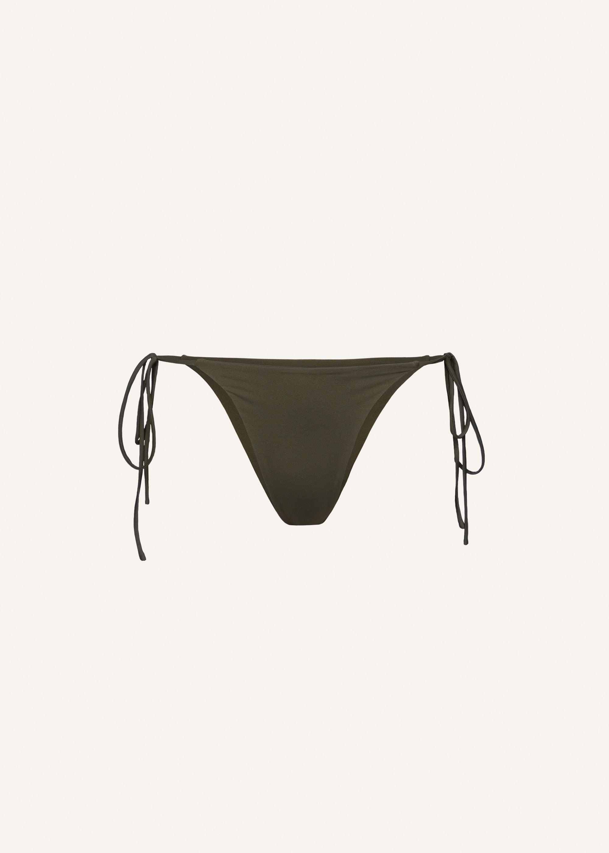 String tie swim bottom in khaki - 1