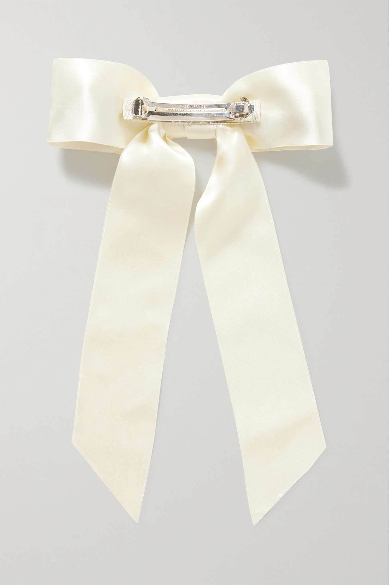Virginia silk-satin bow hair clip - 3
