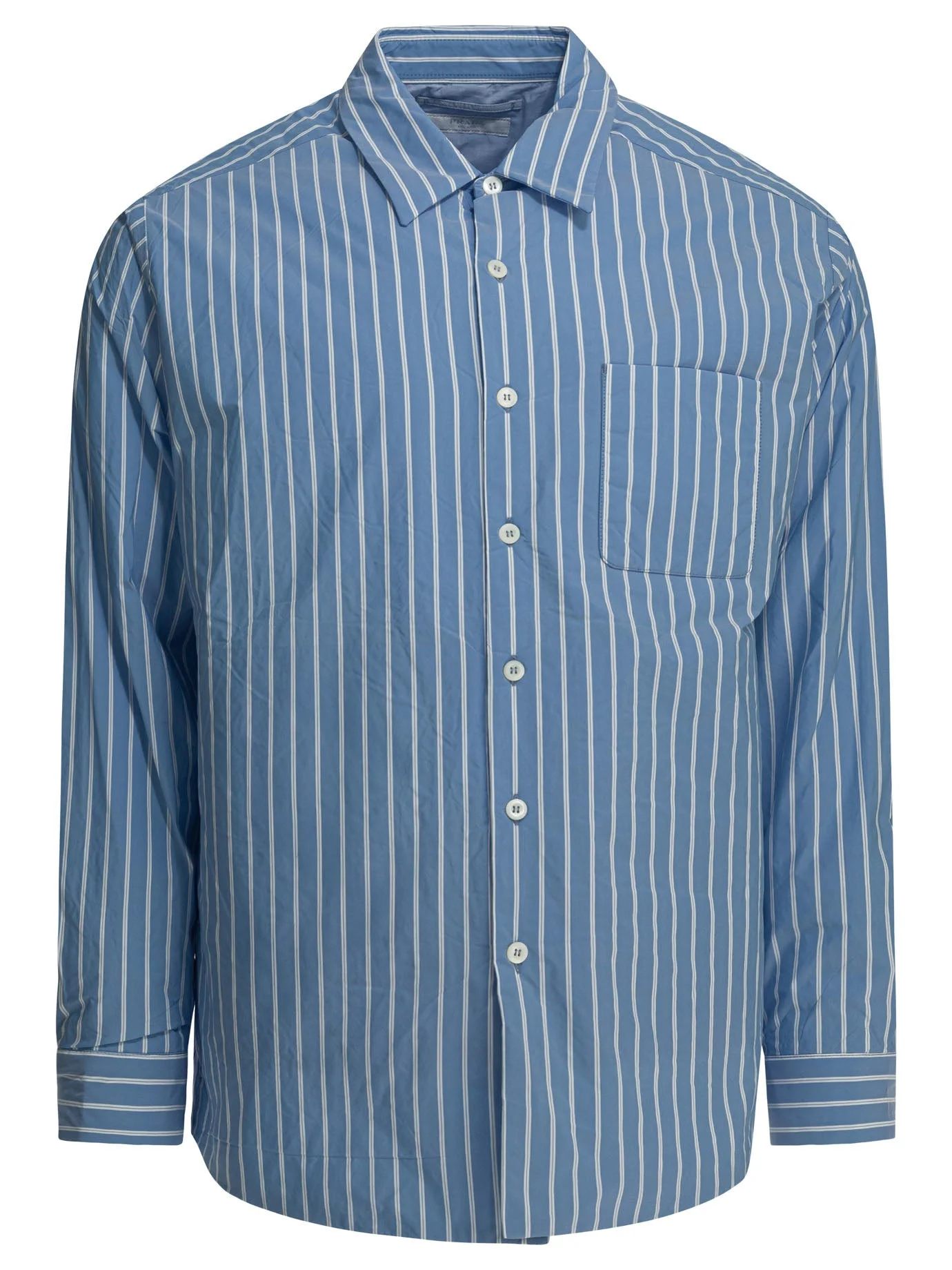 Prada Striped Overshirt Jacket Light Blue Men - 1