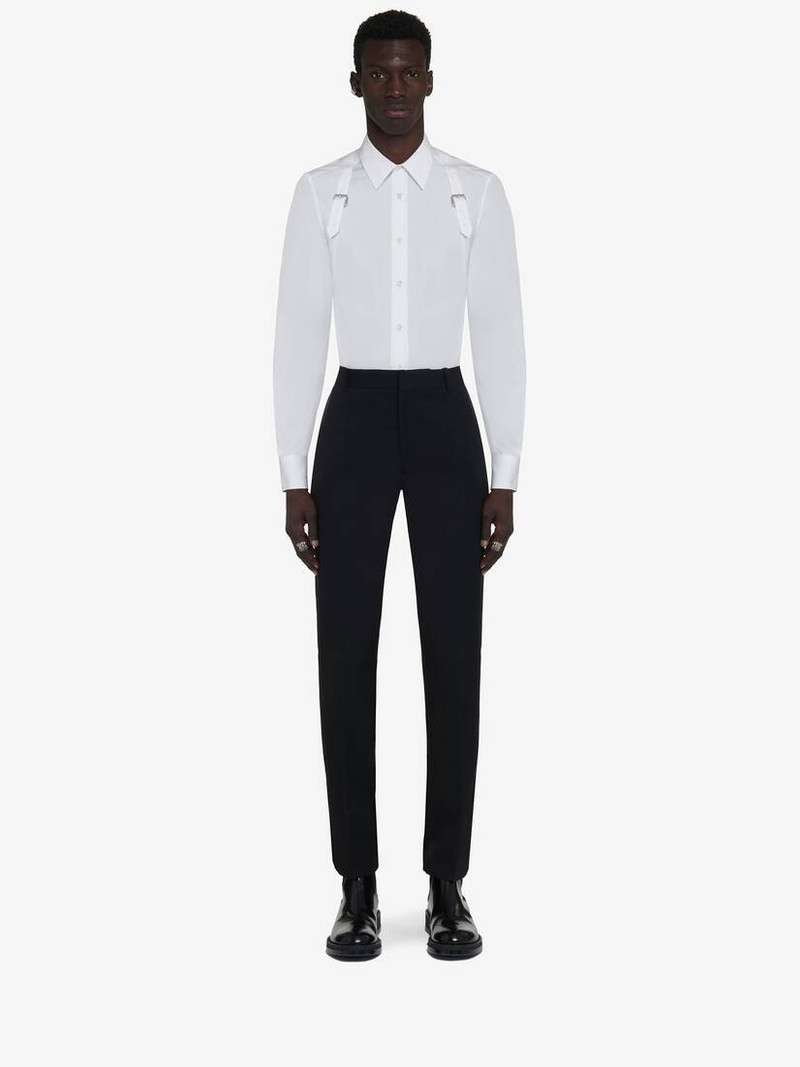 Alexander McQueen Men's Tuxedo Cigarette Trousers in Black outlook
