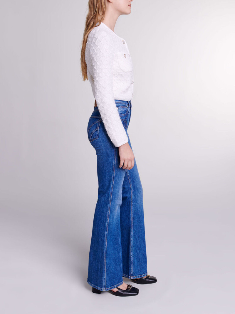 Embroidered flared jeans 3
