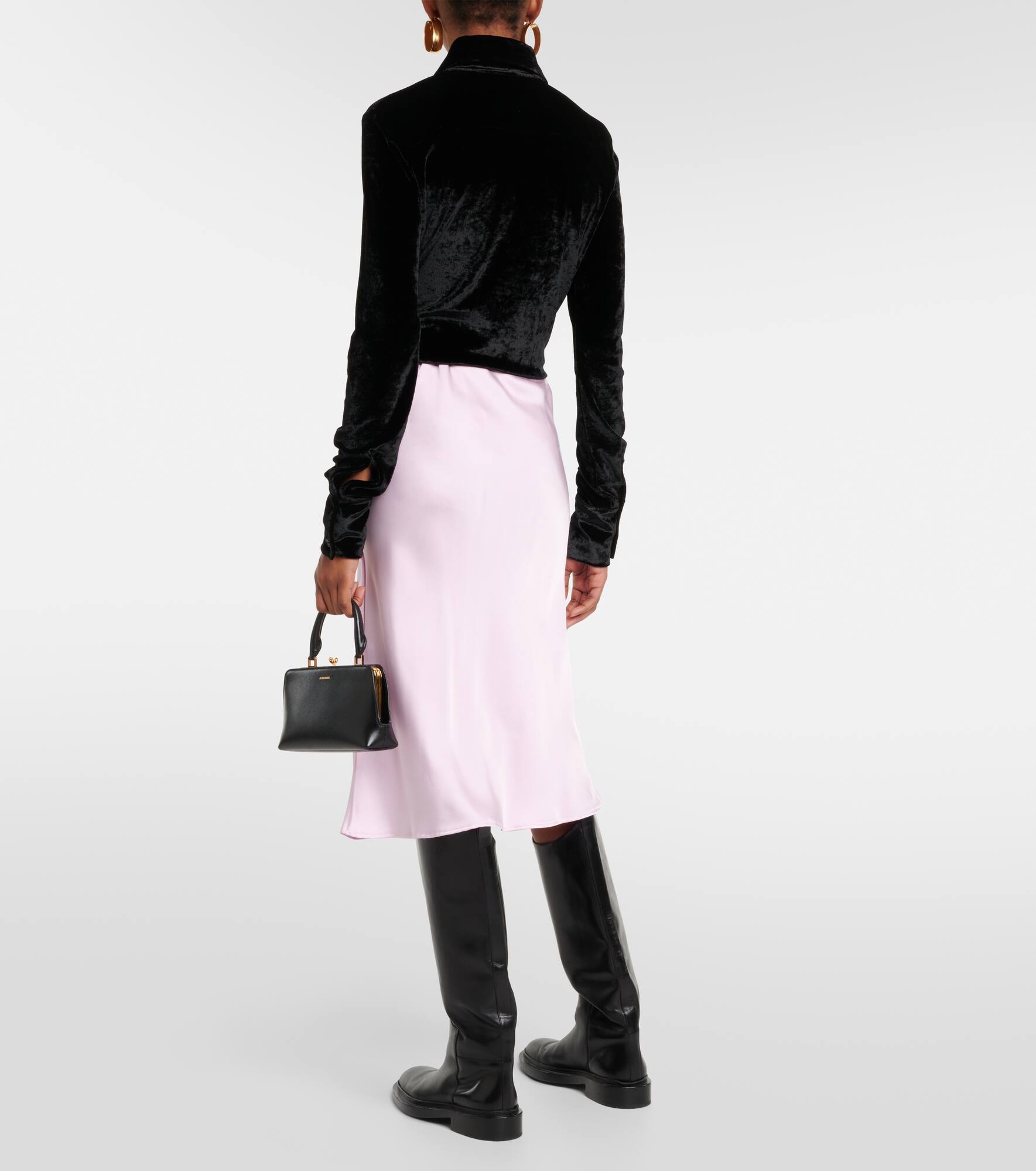 Satin midi skirt - 3