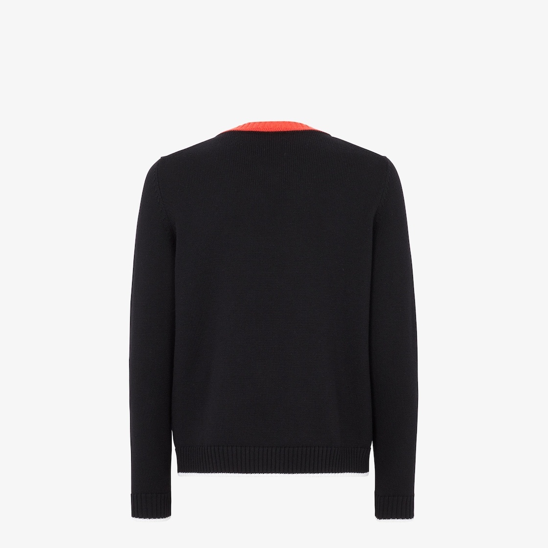 Regular-fit sweater with crew neck and long sleeves. Ribbed edges. Made in a black knit. Fendi Roma  - 2