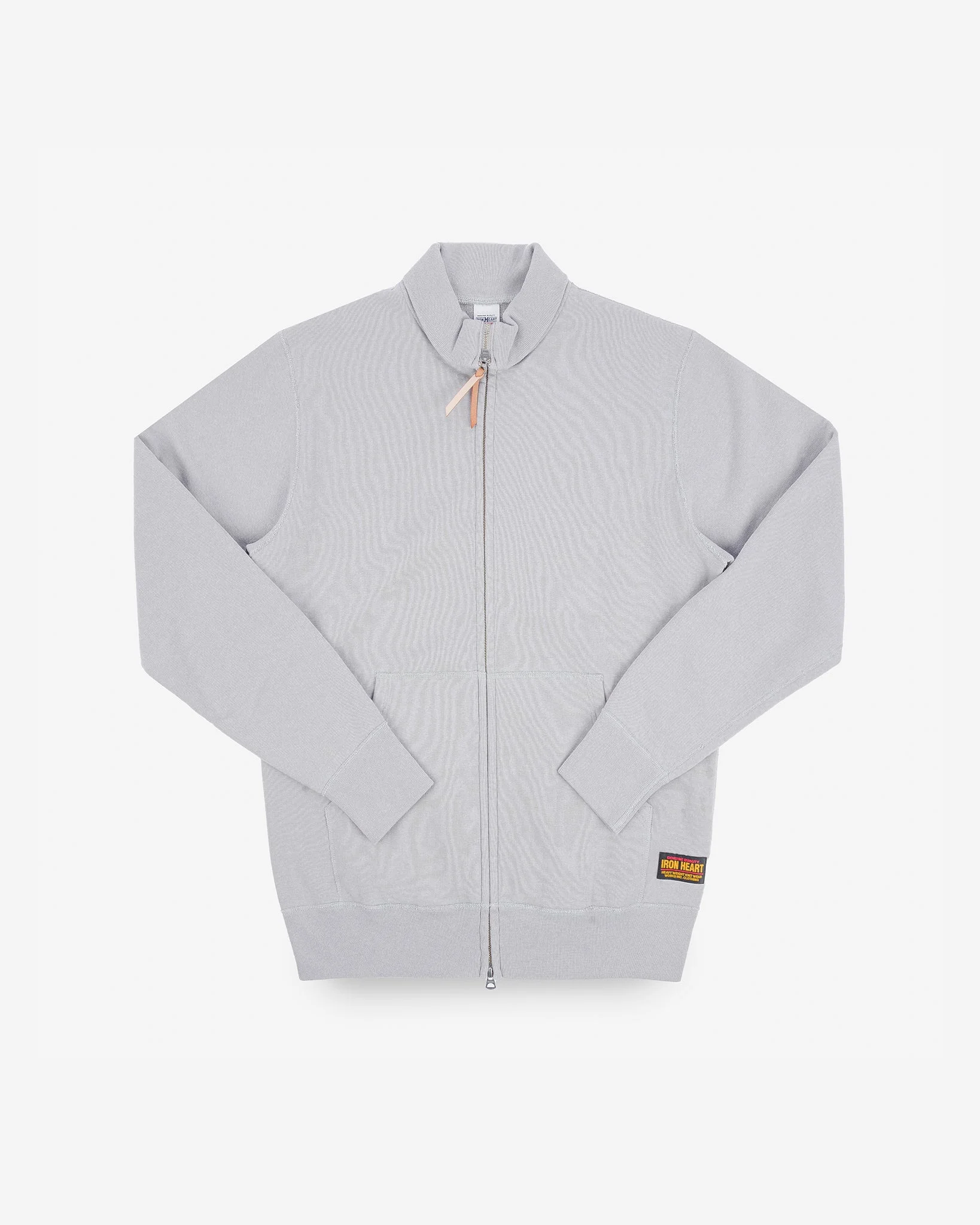 14OZ ULTRA HEAVYWEIGHT LOOPWHEEL COTTON ZIP UP SWEATER - GREY - 1