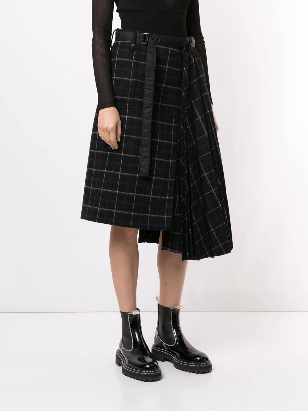 asymmetric tartan skirt - 3