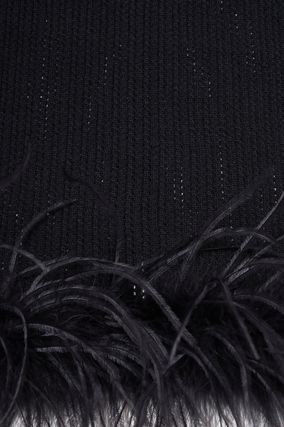 WOOL BLEND KNITTED SKIRT WITH FEATHERS - 3