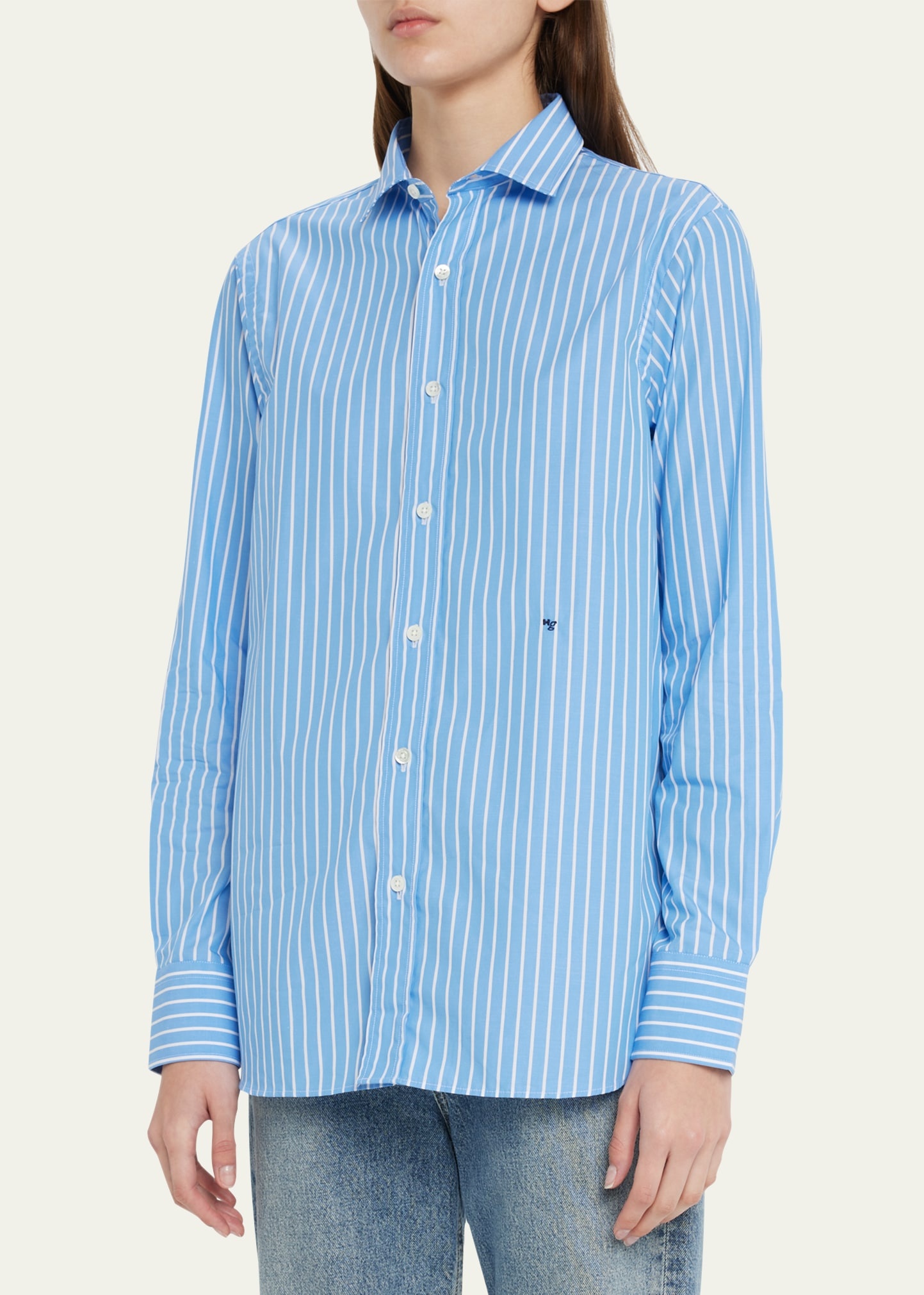 Stripe Classic Button-Up Cotton Shirt - 4